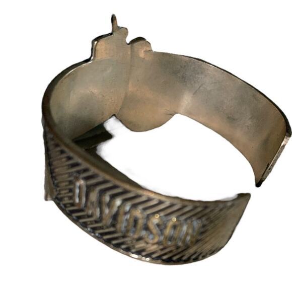 Silver Motorcycle Cuff Harley Davidson handcrafted - Picture 3 of 6